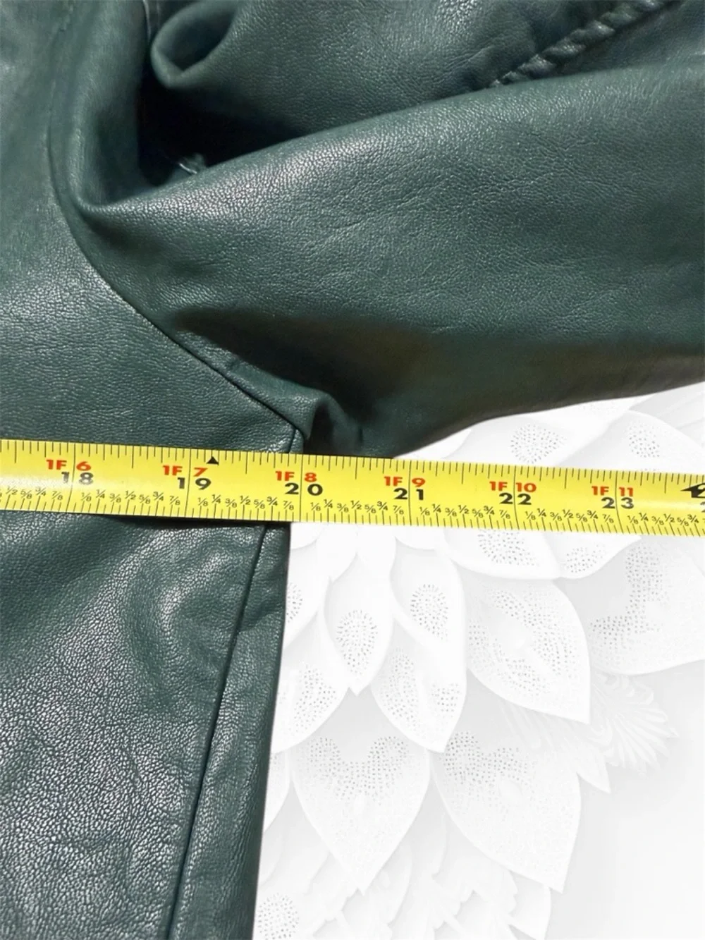 Jolt Forest Green Draped Faux Leather Jacket - Picture 7 of 10